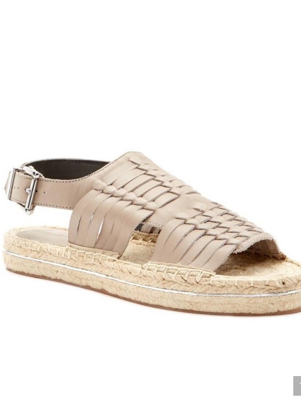 Rebecca Minkoff Platform Espadrille Sandals Size 10 Taupe Woven Leather